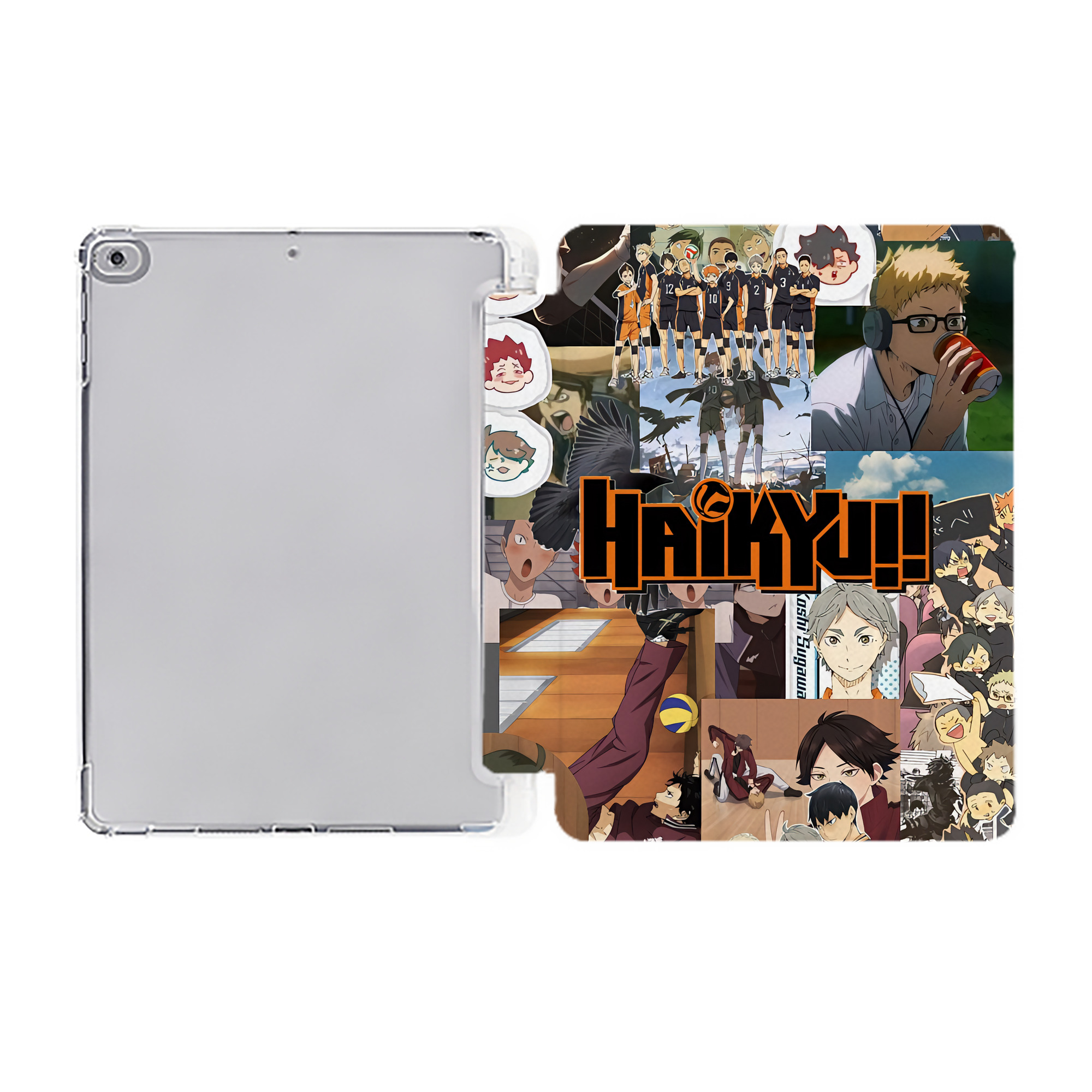 （画像用） ハイキュー!! Haikyu!! IPad ケース ペン収納付き 三つ折りスタンド PUレザー×シリコン 対応機種9.5/10.5/10.9インチ